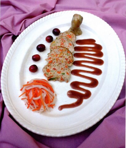 Jambonnette de volaille, sauce aux canneberges