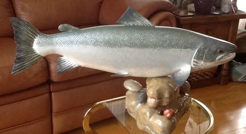 Sculpture d'un Saumond André Boucher